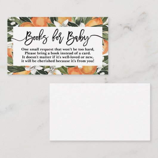 オレンジかわいこちゃんがブックカードを持ってくる エンクロージャーカード (正面/裏面)