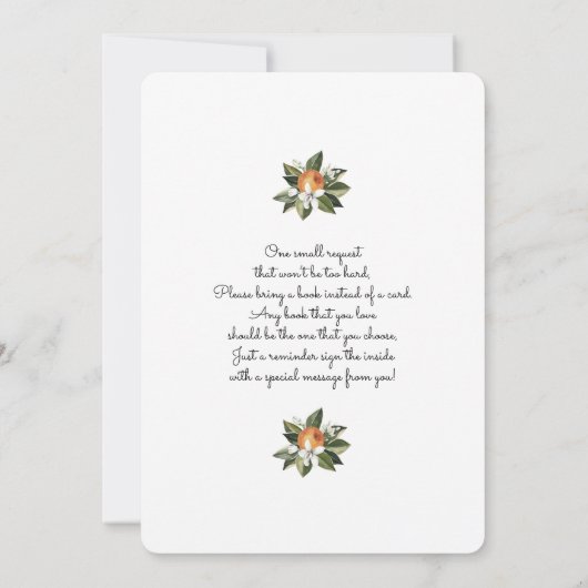 オレンジかわいこちゃんズベビーシャワー 招待状 (裏面)