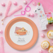 オレンジかわいこちゃんパイフラワー秋ベビーシャワー ペーパープレート (パーティー)