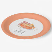 オレンジかわいこちゃんパイフラワー秋ベビーシャワー ペーパープレート (アングル)