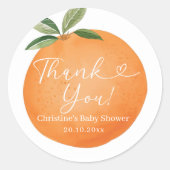 オレンジかわいこちゃんパーティーサンキューステッカー ラウンドシール (正面)