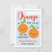 オレンジかわいこちゃん教室バレンタインデーのカード 招待状 (正面)