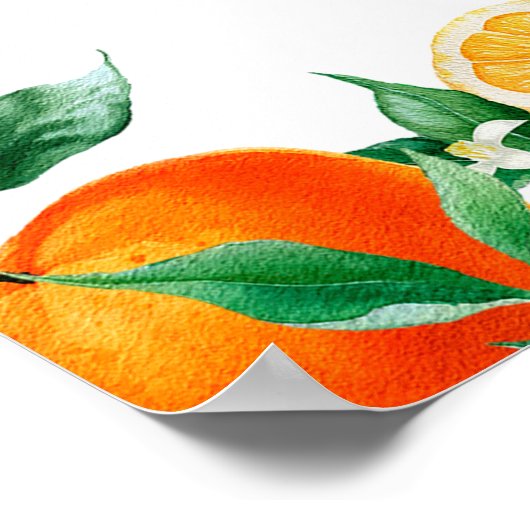 オレンジかわいこちゃん柑橘系ベビーシャワー歓迎サイン ポスター (角)