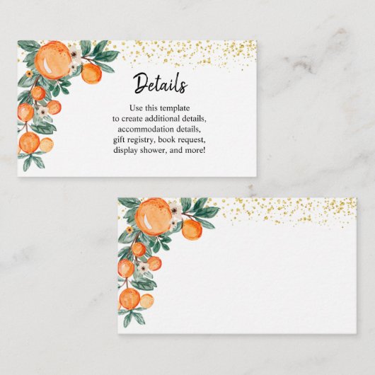 オレンジかわいこちゃん柑橘類詳細エンクロージャカード エンクロージャーカード (正面/裏面)