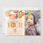 オレンジかわいこちゃん4歳の誕生日パーティー 招待状 (正面)