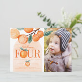 オレンジかわいこちゃん4歳の誕生日パーティー 招待状 (スタンド正面)