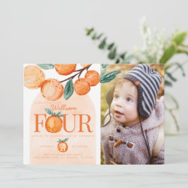 オレンジかわいこちゃん4歳の誕生日パーティー 招待状