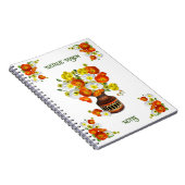 オレンジかわいらしとホワイトポピーカスタム文字ノート ノートブック (右側)