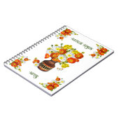 オレンジかわいらしとホワイトポピーカスタム文字ノート ノートブック (左側)