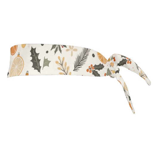 オレンジかわいらしのスライスと松のクリスマス タイヘッドバンド (回転90)