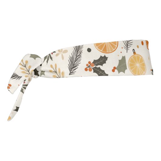 オレンジかわいらしのスライスと松のクリスマス タイヘッドバンド (回転270)