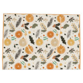 オレンジかわいらしのスライスと松のクリスマス ラージペーパーバッグ (裏面)