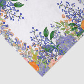 オレンジかわいらしブルーフローラ水彩 薄葉紙 (詳細)