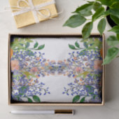 オレンジかわいらしブルーフローラ水彩 薄葉紙 (ギフト)