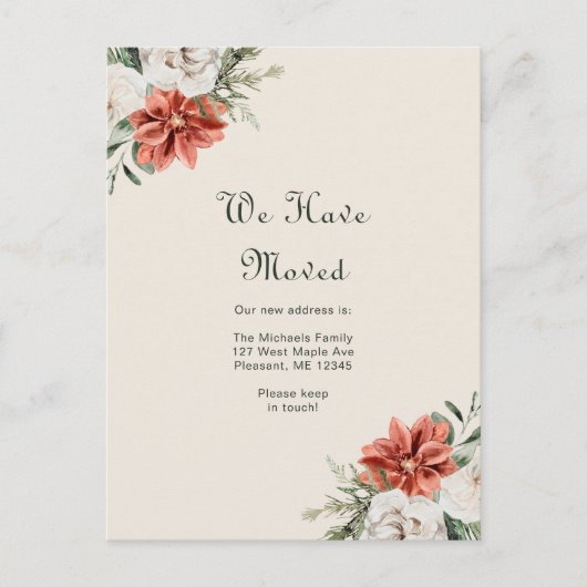 オレンジかわいらし色のフローラと緑が移動 ポストカード (正面)