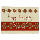 オレンジかわいらし色のフローラアクセント ラージペーパーバッグ (裏面)