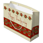 オレンジかわいらし色のフローラアクセント ラージペーパーバッグ (裏面アングル)