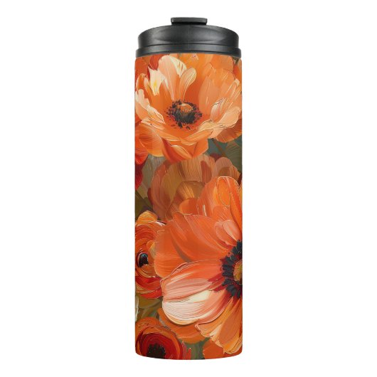 オレンジかわいらし色の秋ポピーの花の色合い タンブラー (正面)