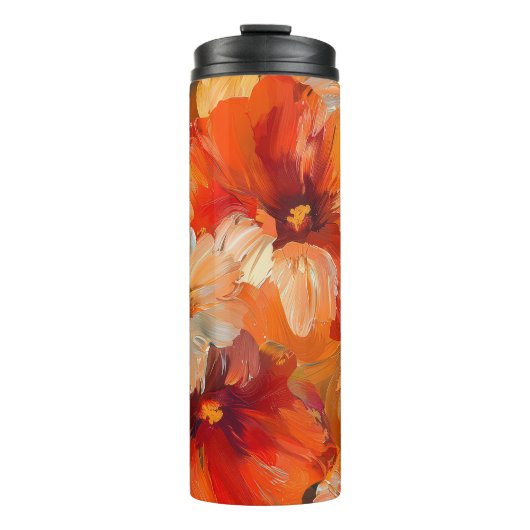 オレンジかわいらし色の秋ポピーの花の色合い タンブラー (正面)