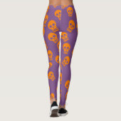 オレンジか紫色スカルの紙吹雪のレギンス レギンス (裏面)
