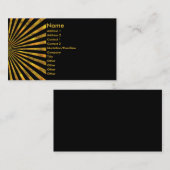オレンジか黄色いまたは金ゴールドの光ビーム名刺 名刺 (正面/裏面)
