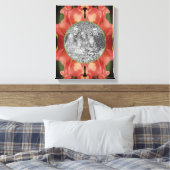 オレンジがかった桃色のグラジオラス 花 フレーム オリジナル写真から作成 キャンバスプリント (インサイチュ (寝室))