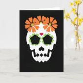 オレンジが付いているスカルによっては挨拶状が開花します カード (黄色い花)