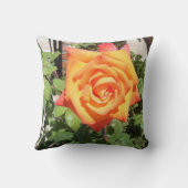 オレンジが付いている豪華な枕はバルボア島から上がりました クッション (裏面)