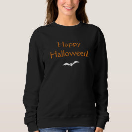 オレンジが印象的なハロウィン ブラックのこうもり スウェットシャツ