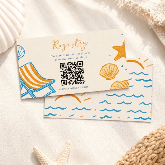 オレンジが印象的な「All I Sea Is Love Coastal Bold Beach」デザイ エンクロージャーカード
