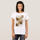 オレンジが印象的なGOLDEN CUBES AND LIQUID SPLASHES Tシャツ (正面フル)