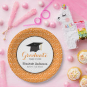 オレンジが渦巻きのパーソナライズされた卒業 ペーパープレート (パーティー)