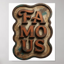 オレンジが目を引く「FAMOUS」ステートメントデザイン ポスター