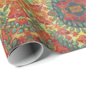 オレンジきのこパターン包装紙 ラッピングペーパー (ロールコーナー)