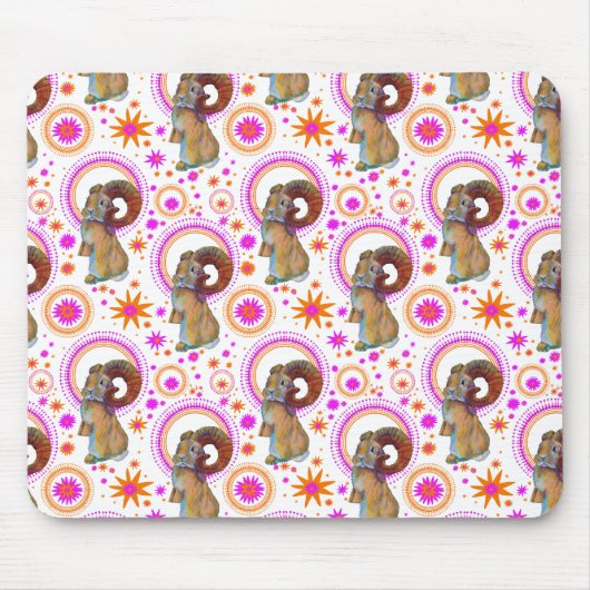 オレンジきらめくとピンのバニー マウスパッド (正面)