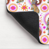 オレンジきらめくとピンのバニー マウスパッド (コーナー)