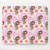 オレンジきらめくとピンのバニー マウスパッド (正面)