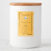 オレンジきらめくグリッター製品ラベルロゴ宝石 フードラベル (正面)