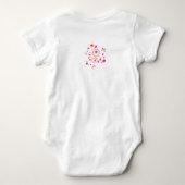 オレンジきらめく色とピンク色のバニー ベビーボディスーツ (裏面)