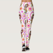 オレンジきらめく色とピンク色のバニー レギンス (裏面)