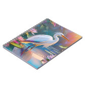 オレンジくちばしの白サギ ファンタジー 鳥 ノートブック (左側)