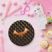 オレンジこうもりクォーターモオン紙プレート ペーパープレート (パーティー)