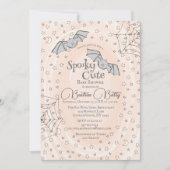 オレンジこうもり不気味かわいい赤ちゃんシャワー 招待状 (正面)