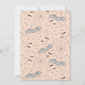 オレンジこうもり不気味かわいい赤ちゃんシャワー 招待状 (裏面)