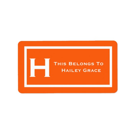 オレンジこれはLabels Camp School Bookに属する ラベル (正面)