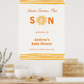 オレンジこ来こThe Son Baby Shower Welcome ポスター (キッチン)