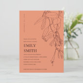 オレンジさびラインスケッチフローラベビシャワーカード サンキューカード (スタンド正面)