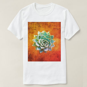 オレンジさび上の多肉質の水色 Tシャツ
