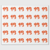 オレンジだれでものための第18誕生日白で ラッピングペーパー (フラット)