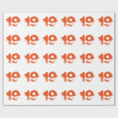 オレンジだれでものための第19誕生日白で ラッピングペーパー (フラット)